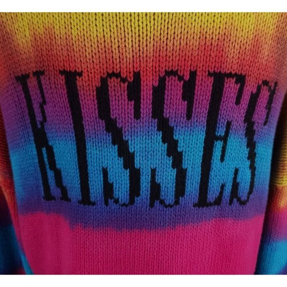 Amiri Oversized Tie-Dyed Intarsia Kisses Sweater M Mens Oversized Rainbow NWT - Picture 4 of 16